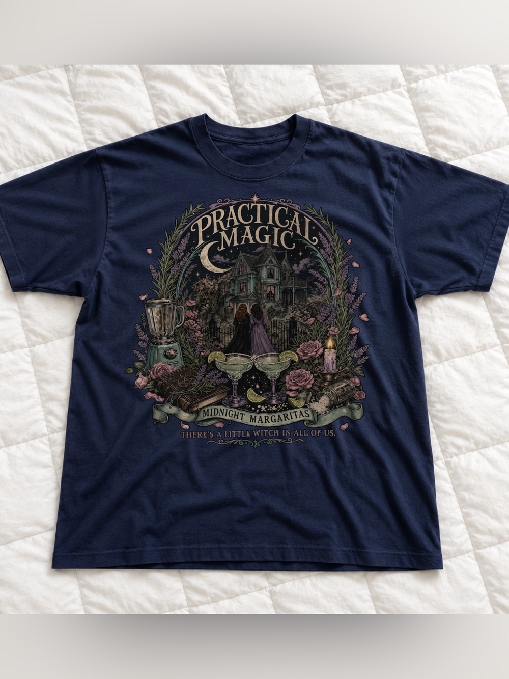 Practical Magic Midnight Margaritas Navy Graphic T-Shirt